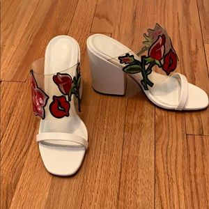 White floral heels